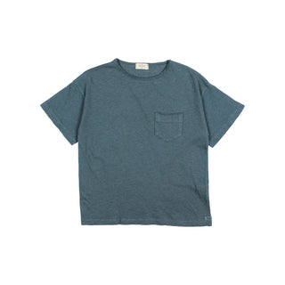 POCKET LINEN T-SHIRT  BLUE TEAL