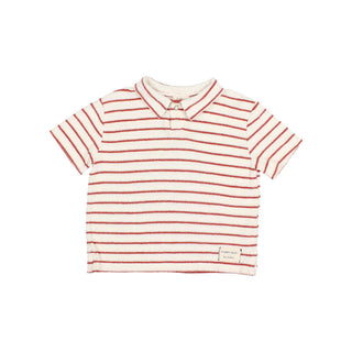 TERRY STRIPES POLO  ARGILE