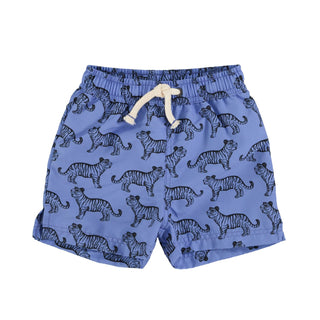 swim shorts-blue black tigers