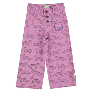 flare trousers-lavender black tigers