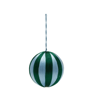 Big Corded Green and Blue Stripe Ornament