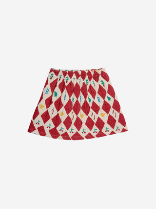 Harlequin all over quilted woven skirt