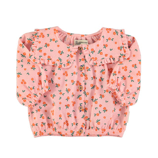 blouse sailor collar-pink flowers