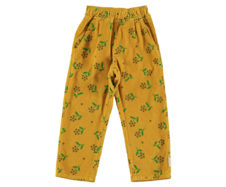 Trousers | Yellow mustard w/ flowers allover