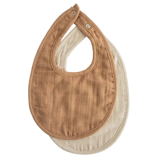 Muslin BIB 2-pack - Tan/fog