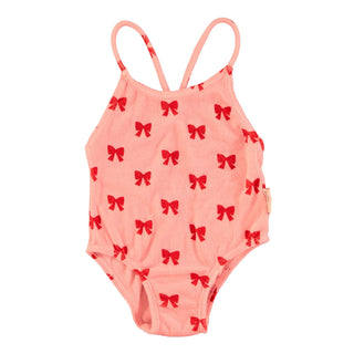 swimsuit-pink red bows